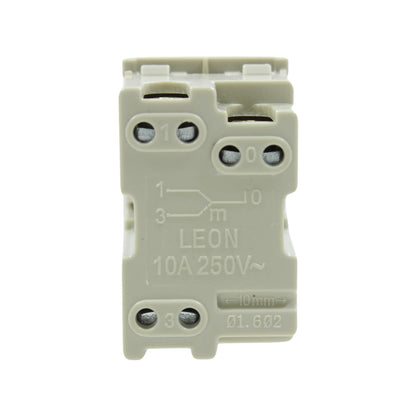 Apagador de escalera León 10A 250V~, mecanismo interruptor de 3 vías modular color gris claro