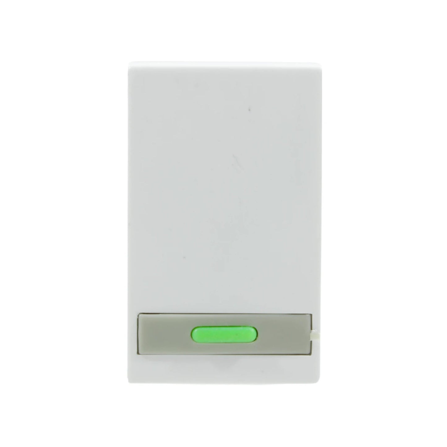 Apagador de escalera blanco con botón verde para placa modular de pared