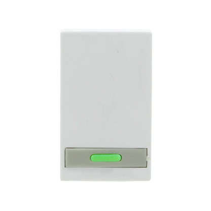 Apagador de escalera blanco con botón verde para placa modular de pared