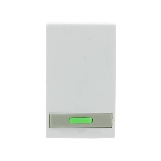 Apagador de escalera blanco con botón verde para placa modular de pared