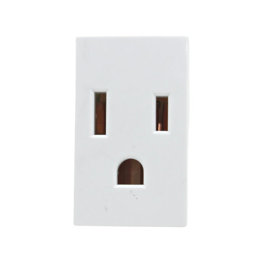 Contacto aterrizado blanco, receptáculo eléctrico de 3 ranuras para pared