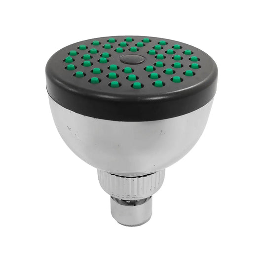 Regadera de ducha redonda 3 pulgadas cromada con boquillas verdes antisarro de ABS para baño