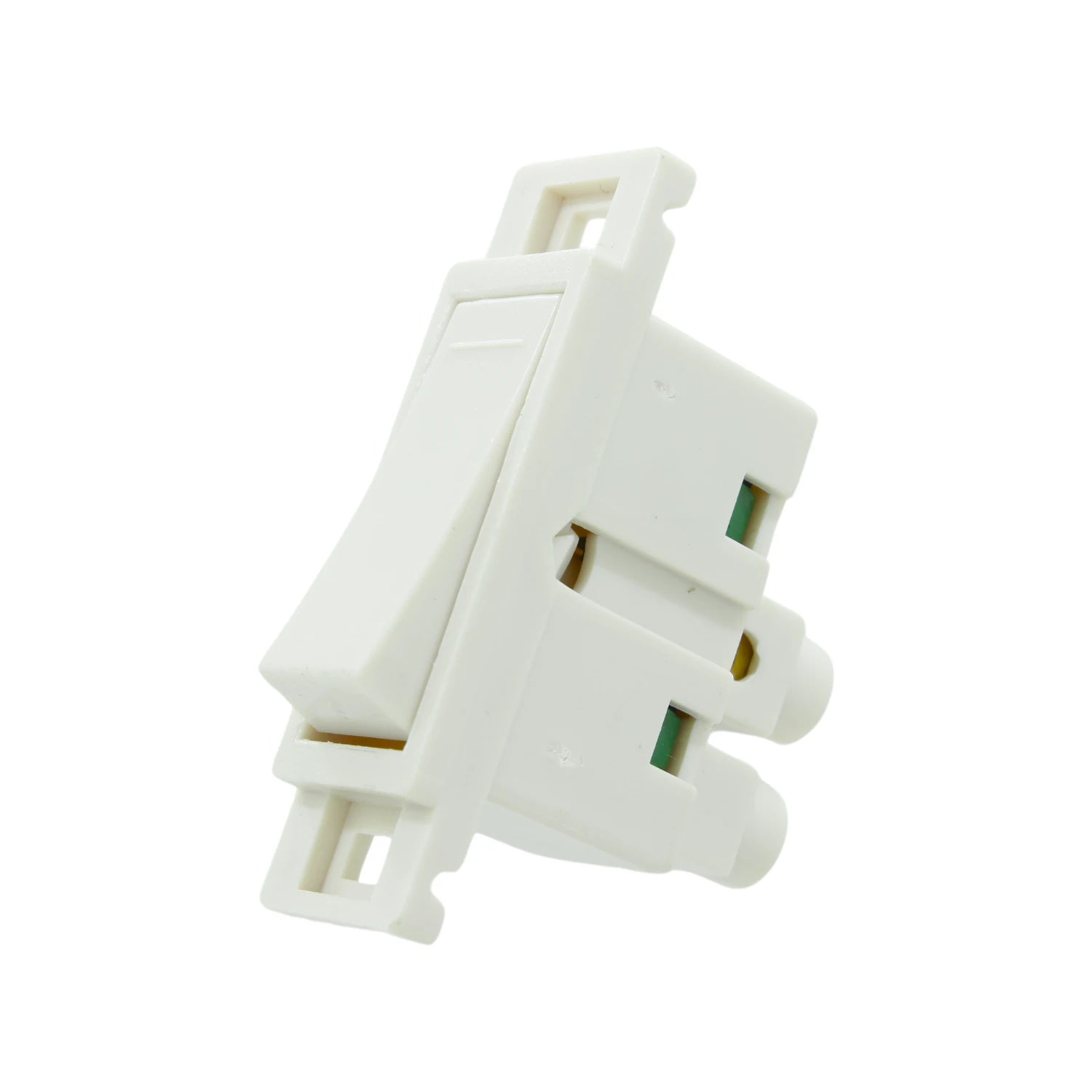 Apagador eléctrico sencillo blanco modular para instalación en pared, interruptor de luz tipo balancín
