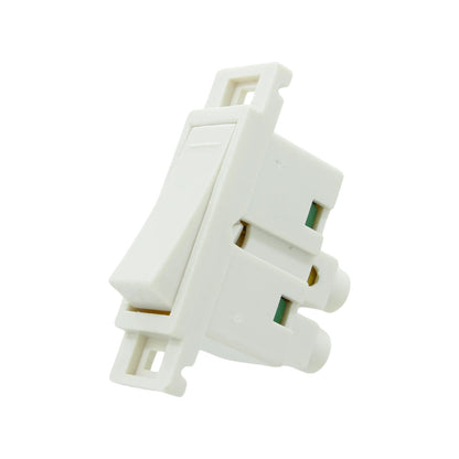 Apagador eléctrico sencillo blanco modular para instalación en pared, interruptor de luz tipo balancín