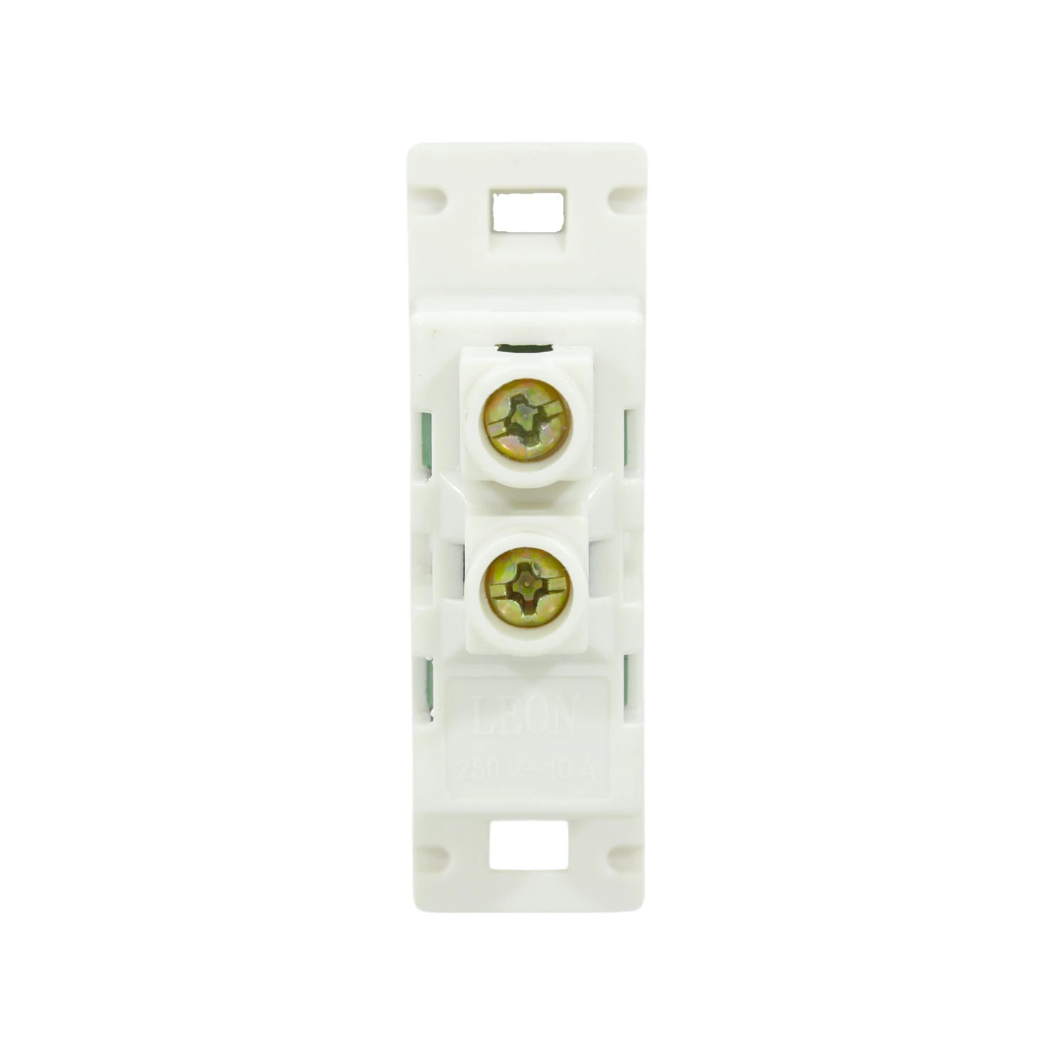 Módulo blanco para apagador sencillo LEÓN, con terminales de tornillo, 250V 16A, para instalación eléctrica