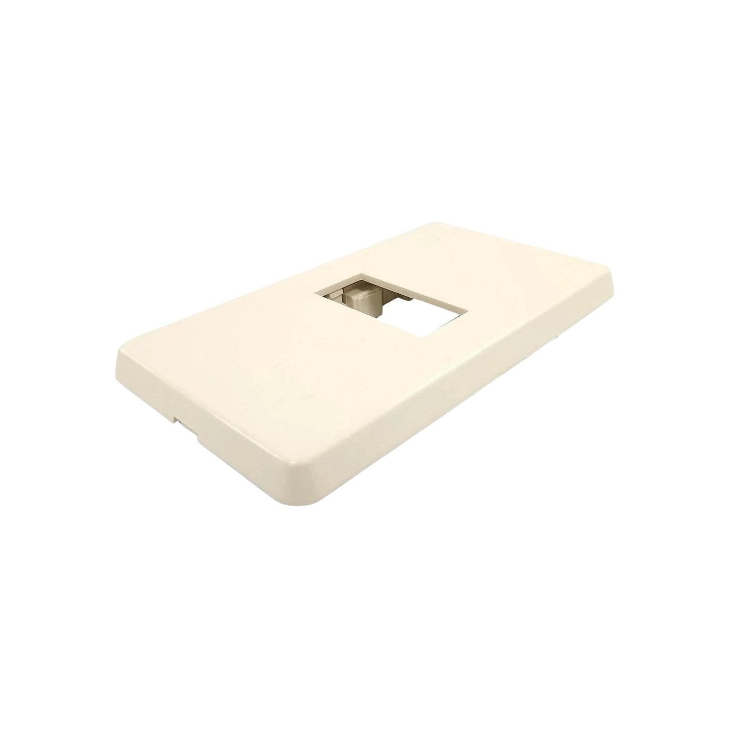 Placa de pared marfil con 1 ventana para interruptor o toma eléctrica simple.