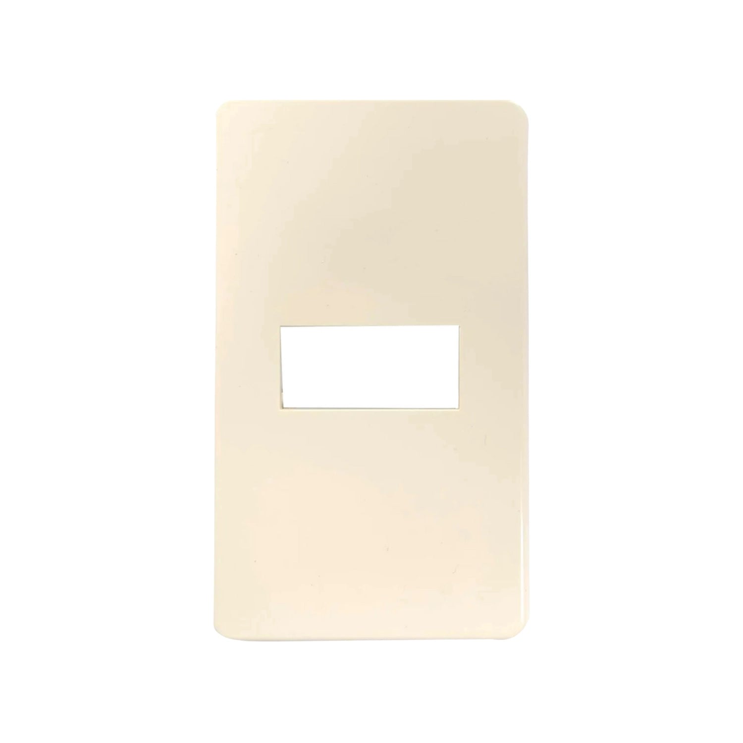 Placa de pared marfil con 1 ventana, compatible con tomas eléctricas y de datos