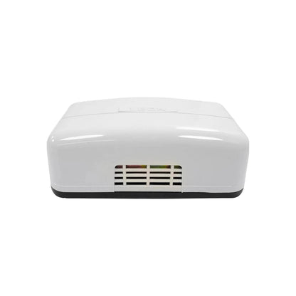 Timbre ding dong electrónico rectangular blanco marca León TL8810 con rejilla de ventilación