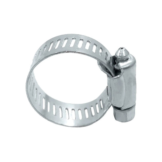 Abrazadera sin fin de acero ajustable para mangueras y tuberías, plateada
