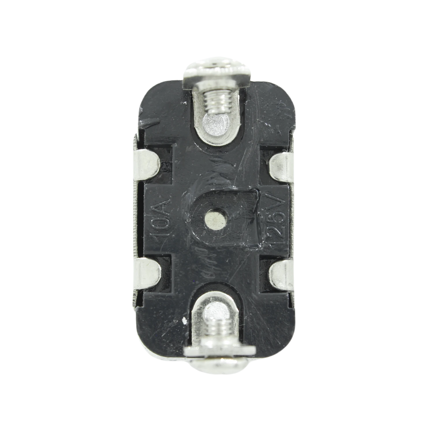 Conector eléctrico negro 10A 125V con dos terminales de tornillo para cableado de circuitos