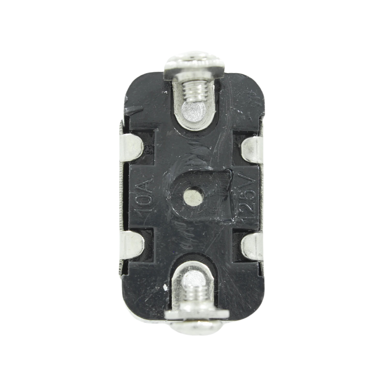Conector eléctrico negro 10A 125V con dos terminales de tornillo para cableado de circuitos