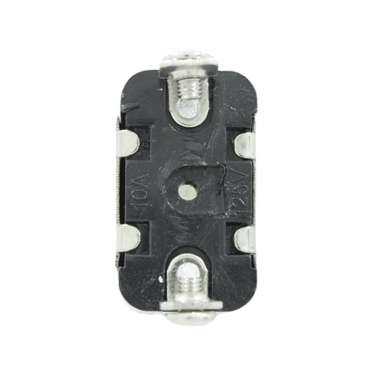 Conector eléctrico negro 10A 125V con dos terminales de tornillo para cableado de circuitos