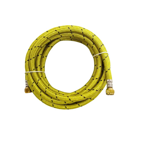 Manguera para gas.,Medida: 3 metros.,Material: PVC,Conexión: 3/8”x3/8”,Espesor de 2 mm que proporciona mayor seguridad.,Conectores de latón.,Trenzada.