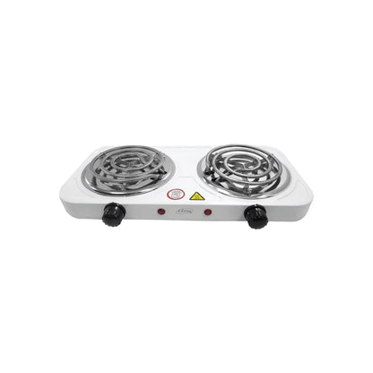 Elaborada de lamina reforzada.,Dos resistencias de 150 mm,Perillas de auto-termostato.,Indicadores de luz con protección de calentamiento.,Voltaje 127 V - 60 Hz,2000 W máximo 500 C