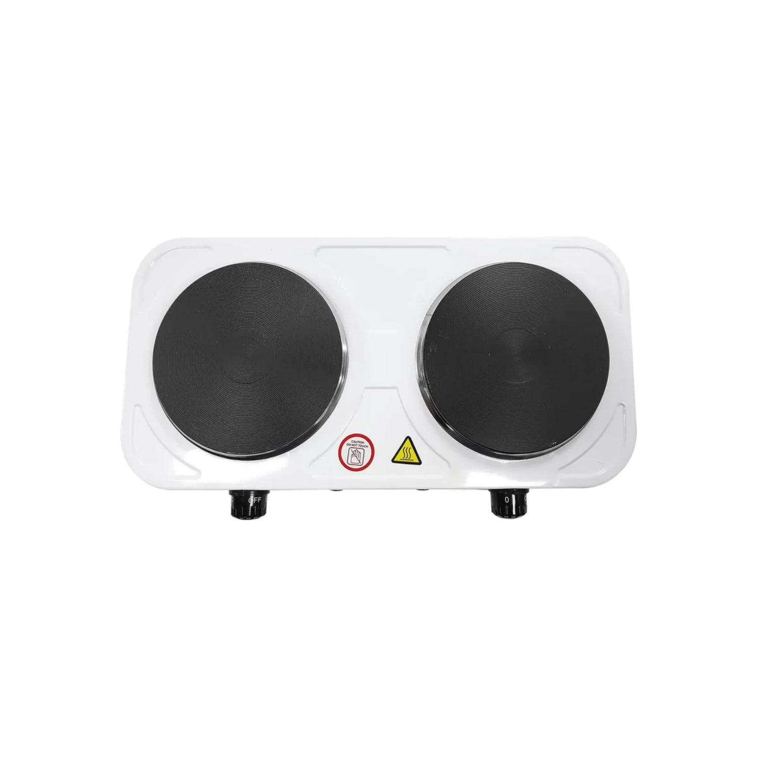 Parrilla eléctrica blanca de 2 quemadores portátil para cocina
