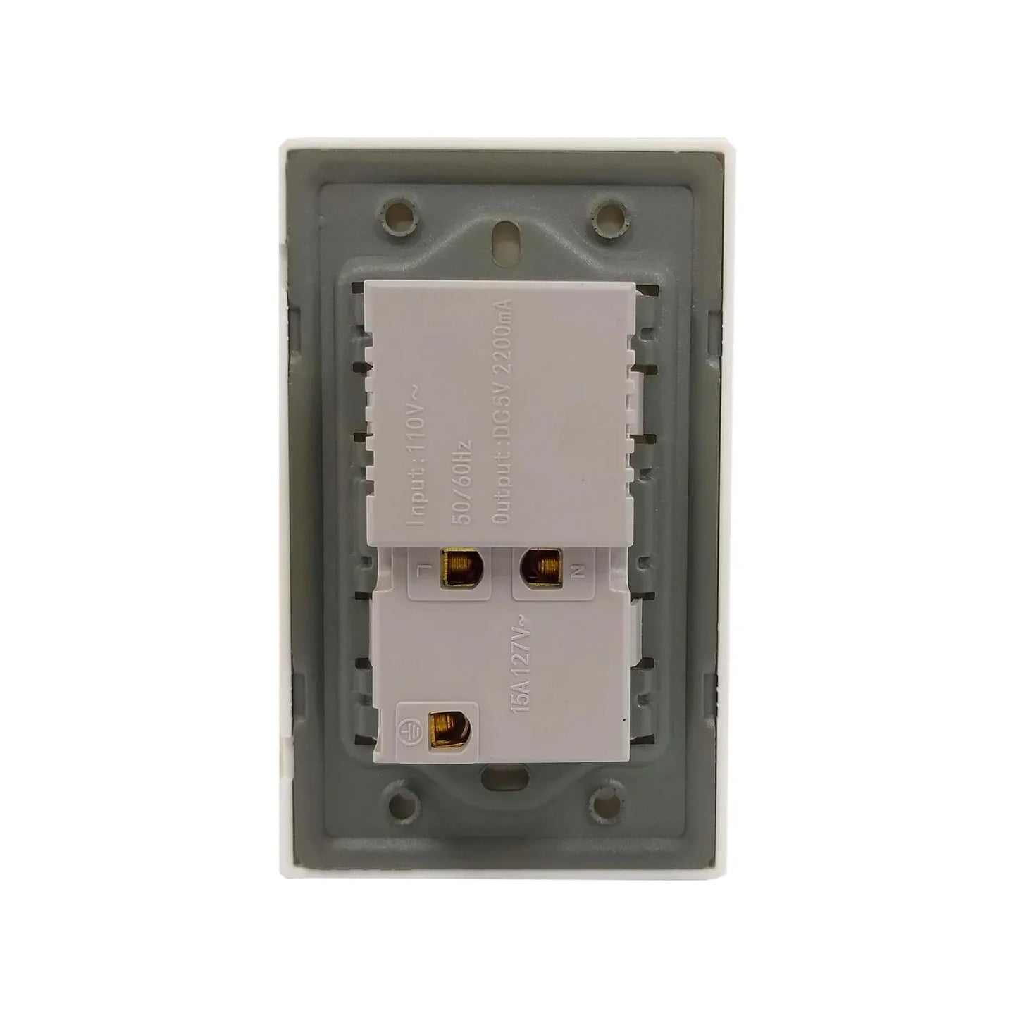 Placa 1 contacto/2 USB blanca León LC12