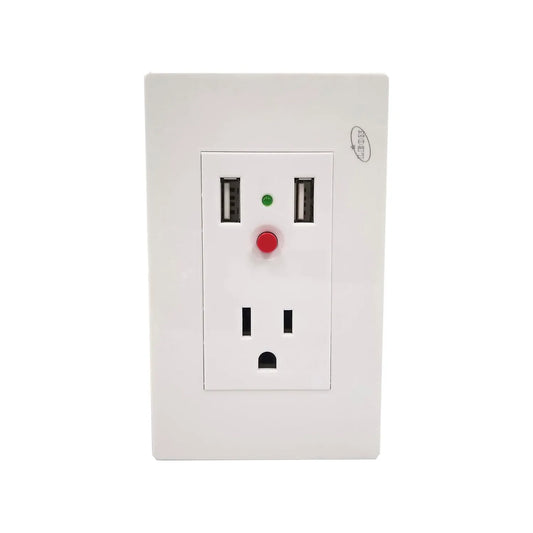 Fabricado de  plástico ABS anti-flama.,Placa un contacto y 2 USB.,127 V - 10 A - 60 Hz,Incluye tornillos.