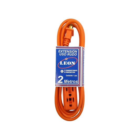 Fabricada en polivinil.,2 metros de largo con 3 tomas.,Tipo de cable sjt- 16 AWG x 3 c.,Con diseño para conectar clavijas aterrizadas.