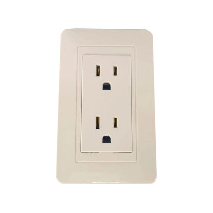 Placa 2 contactos eléctricos marfil para pared
