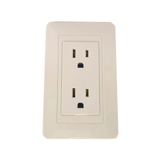Placa 2 contactos eléctricos marfil para pared