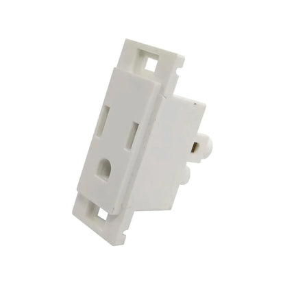 Fabricado en baquelita.,Línea tipo quinziño.,Contacto sencillo blanco con muelas.,Voltaje 120 V - 10 A