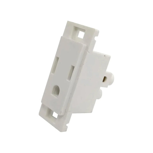 Fabricado en baquelita.,Línea tipo quinziño.,Contacto sencillo blanco con muelas.,Voltaje 120 V - 10 A