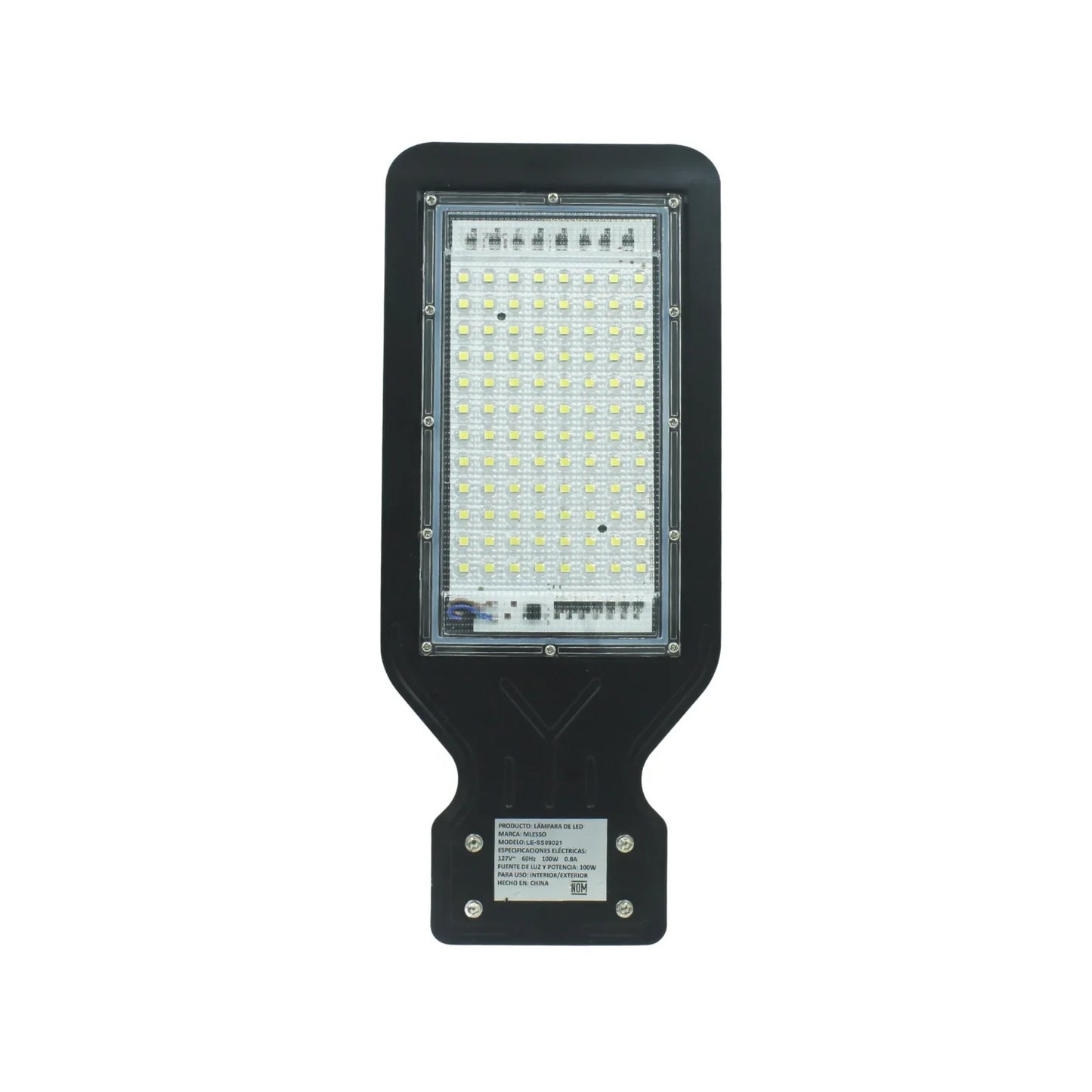 Luminaria suburbana plana 100 W,Multivoltaje 85-265 V,ideal para exteriores.,IP65 soporta aguaceros.,Luz blanca 6000k.,Cuerpo de aluminio y policarbónato.