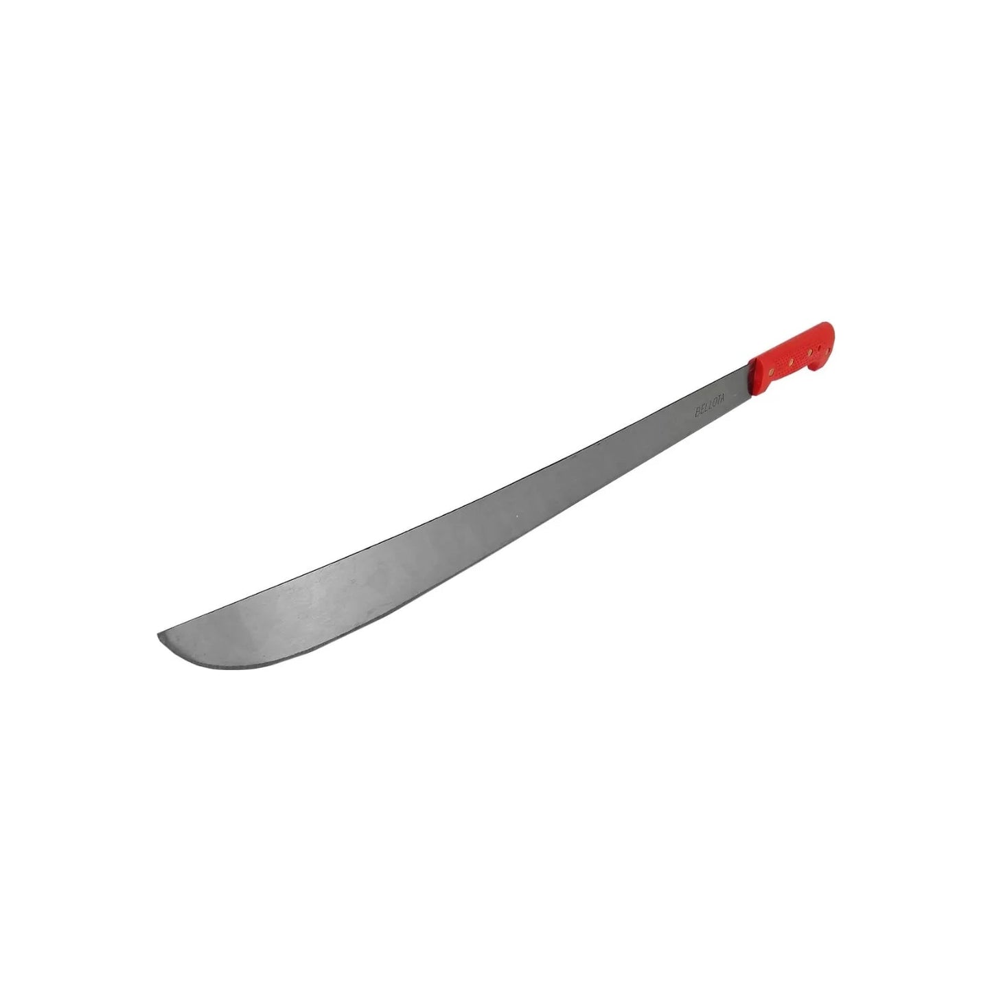 Machete Bellota de acero pul pulido con mango rojo ergonómico para corte de maleza y jardín