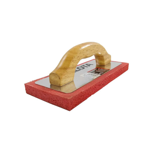 Llana de esponja Bellota roja, mango de madera, para limpieza y acabados de mortero