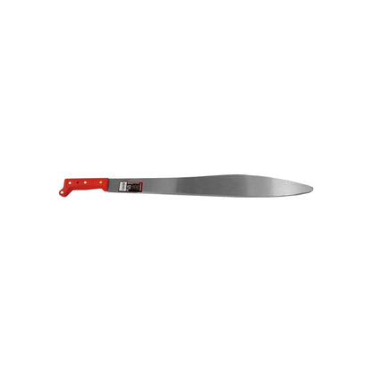 Machete Bellota acapulqueño de hoja pulida y mango rojo, ideal para trabajos agrícolas y desmonte.