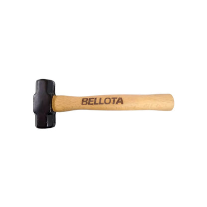 Mazo de golpe seco Bellota con cabeza de acero negro y mango de madera ergonómico para trabajos de construcción y demolición