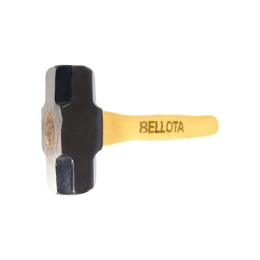 Peso: 3 lb (1.3 kg).,Cabeza hexagonal de acero térmico de una sola pieza.,Mango y cabeza con sujeción de cuña metálica.,Mango de madera estufada y barnizada.
