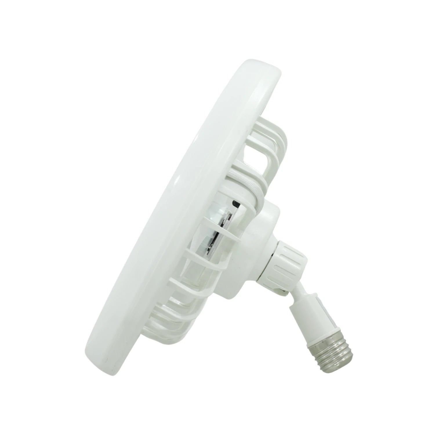 Lámpara ventilador LED 30W articulada blanca con rosca E27 para iluminación eficiente