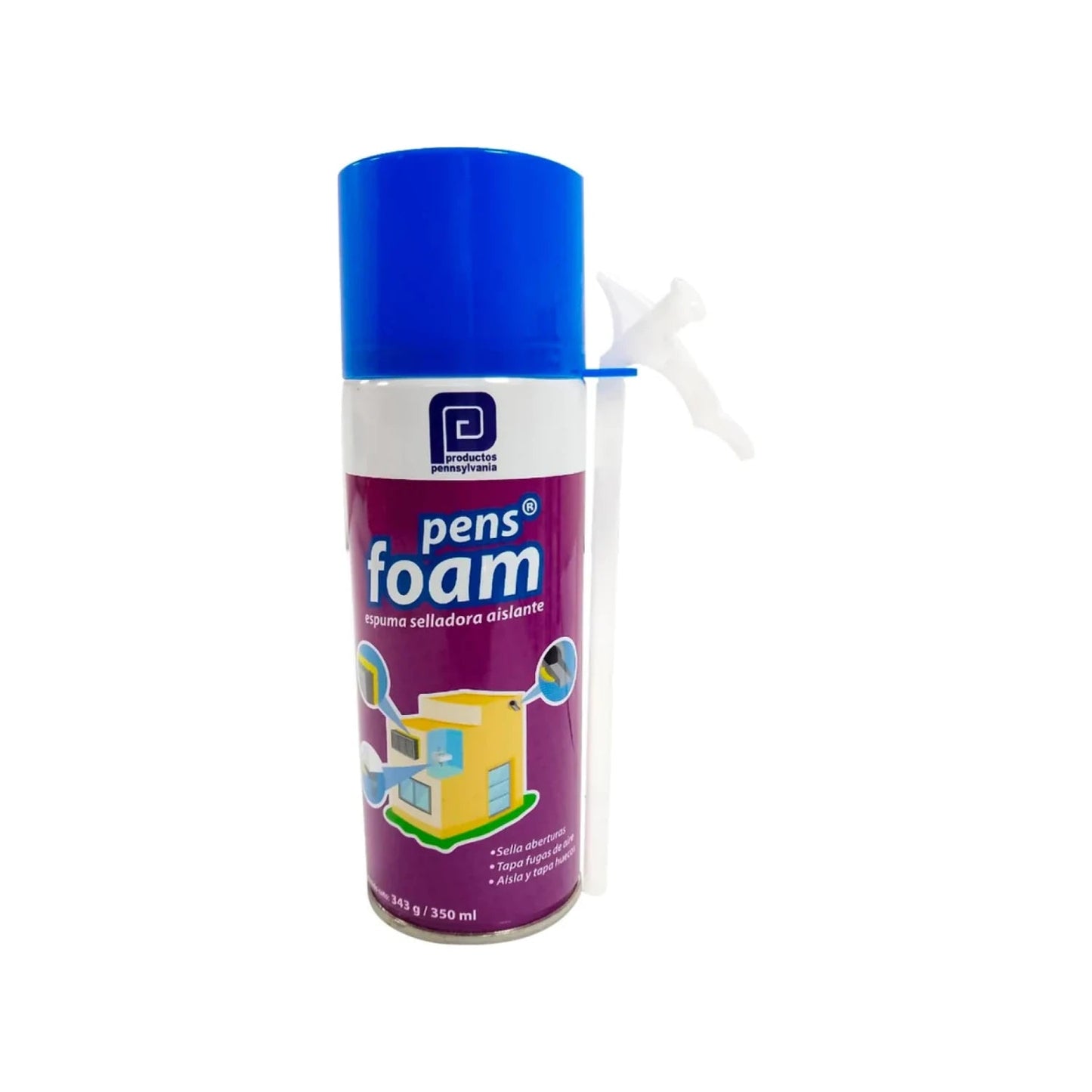 Espuma expansiva de poliuretano Pens Foam Pennsylvania, selladora aislante para relleno de fisuras, 350ml