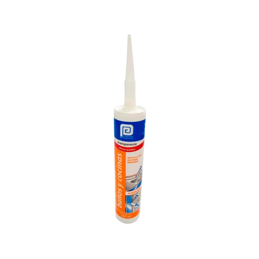 Sellador de silicón acético transparente Pennsylvania 280ml para baños y cocinas, antimoho en zonas húmedas