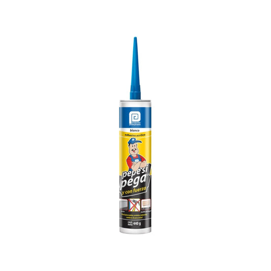 Adhesivo acrílico blanco Pepe 440g, no use clavos para madera, cerámica y molduras