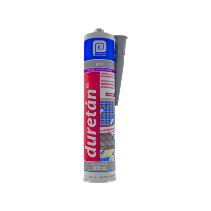 Sellador de poliuretano Duretán gris 300ml de Productos Pennsylvania, ideal para techos y juntas flexibles.