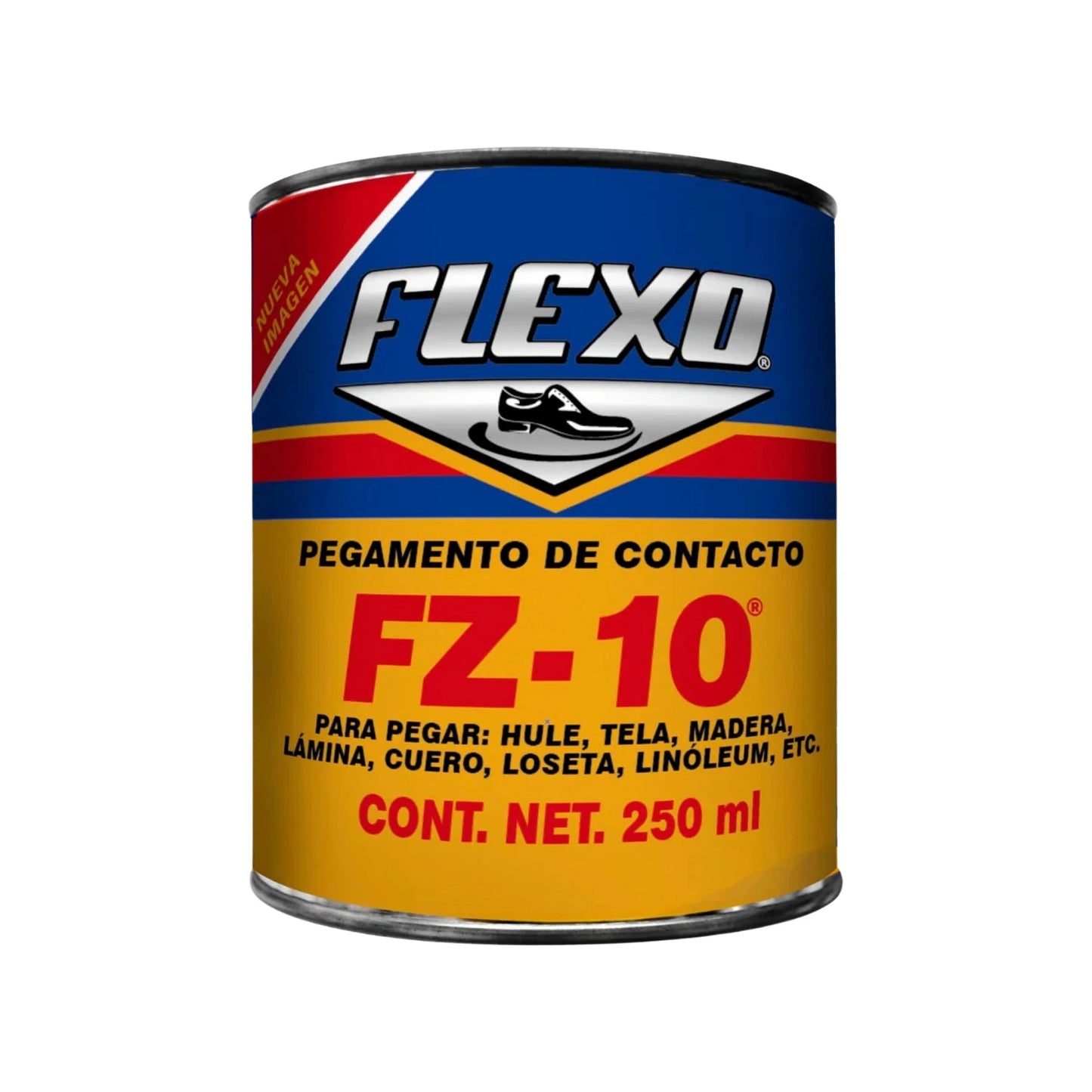 Pegamento de contacto Flexo FZ-10 adhesivo multiusos para hule, tela, madera, cuero, loseta 250 ml
