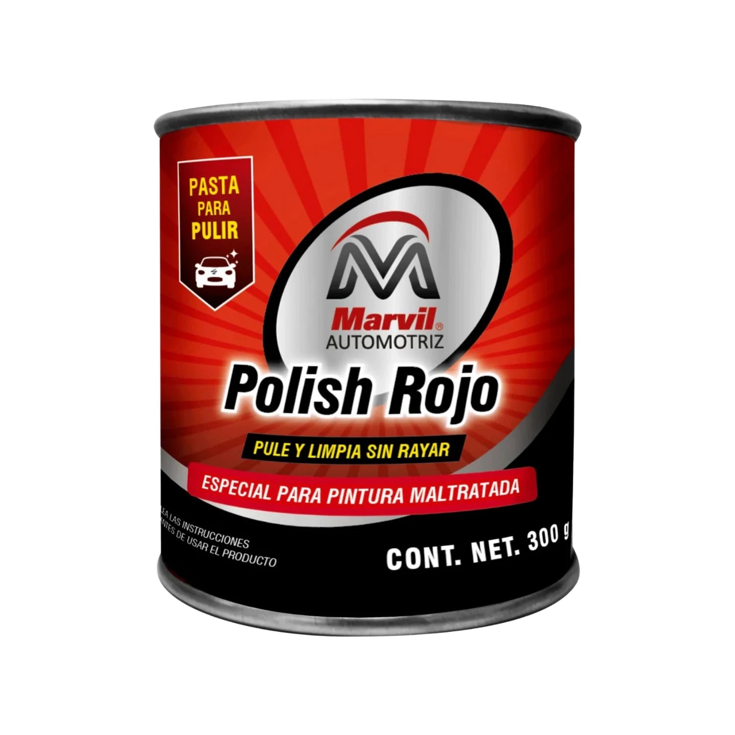 Pasta para pulir Marvil automotriz Polish Rojo 300g para restaurar pintura de carro