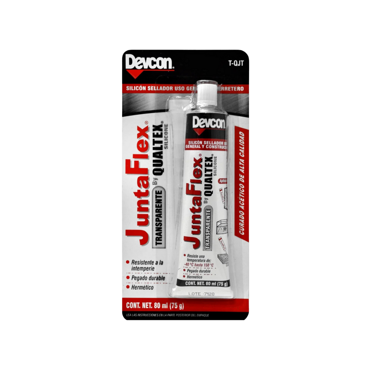 Silicón transparente 80 ml uso general Devcon T-QJT Juntaflex