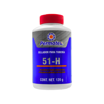 Sellador de roscas y tuberías Permatex 51-H, 120g, para fluidos automotrices, anti-corrosión
