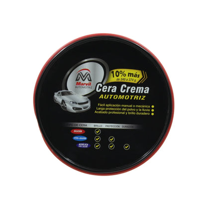 Cera crema silicón con carnauba 374 g Marvil 106151