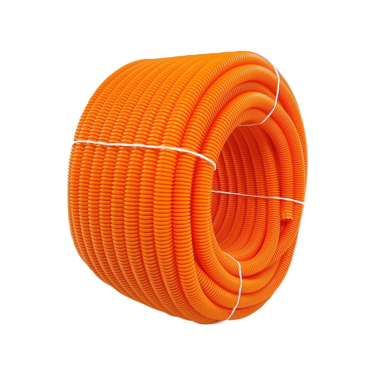 Tubo conduit corrugado naranja flexible para instalaciones eléctricas en rollo compacto