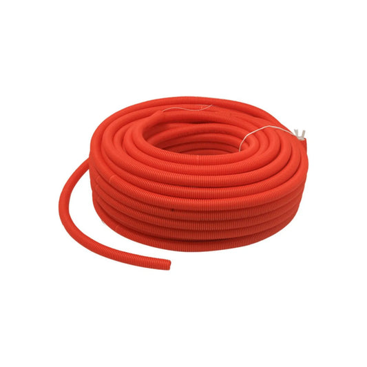 Manguera corrugada flexible.,Diámetro 3/4" con guía.,Guía de alambre de acero trefilado cal. 20,Manguera corrugada flexible de 50 m
