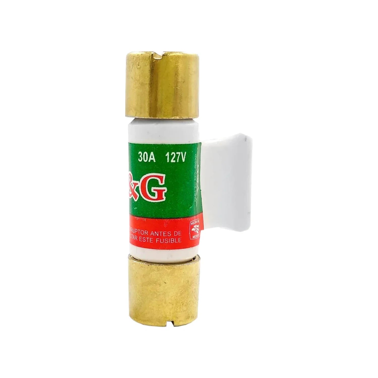 Fusible eléctrico V&G 30A 127V de cartucho con agarradera, para protección de circuitos