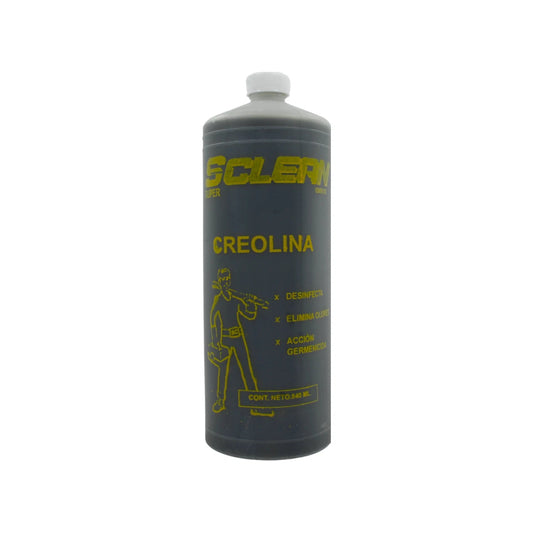 Creolina desinfectante Super Clean 940ml. Limpiador multiusos germicida, elimina olores, botella oscura.