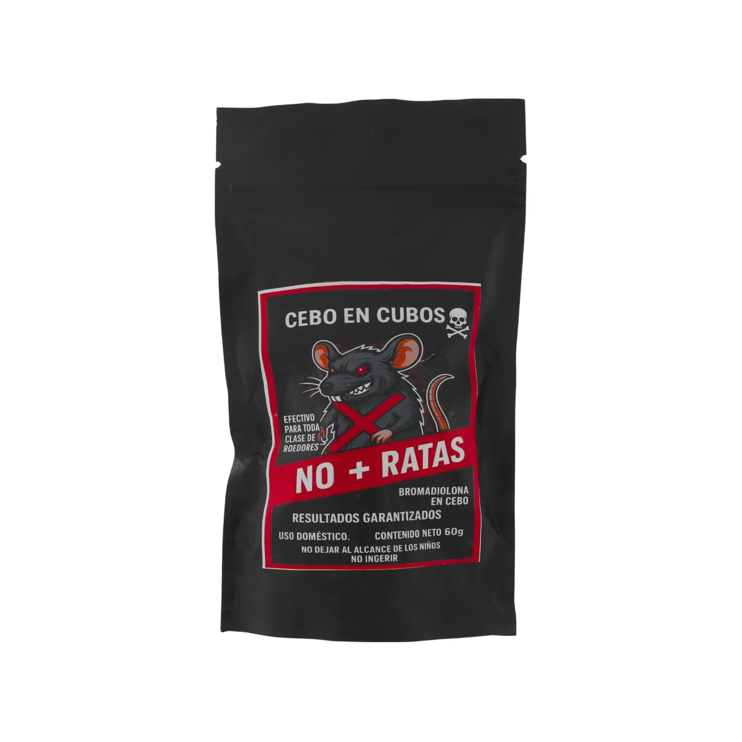 Veneno para ratas en cubos No + Ratas 60g con bromadiolona cebo efectivo para control de plagas y roedores.