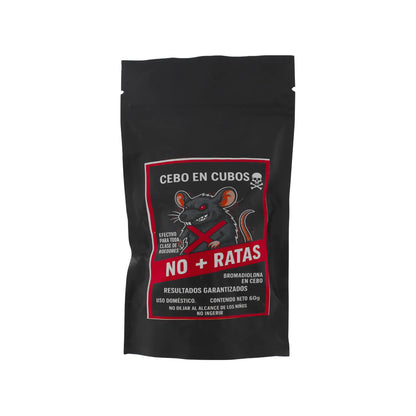 Veneno para ratas en cubos No + Ratas 60g con bromadiolona cebo efectivo para control de plagas y roedores.