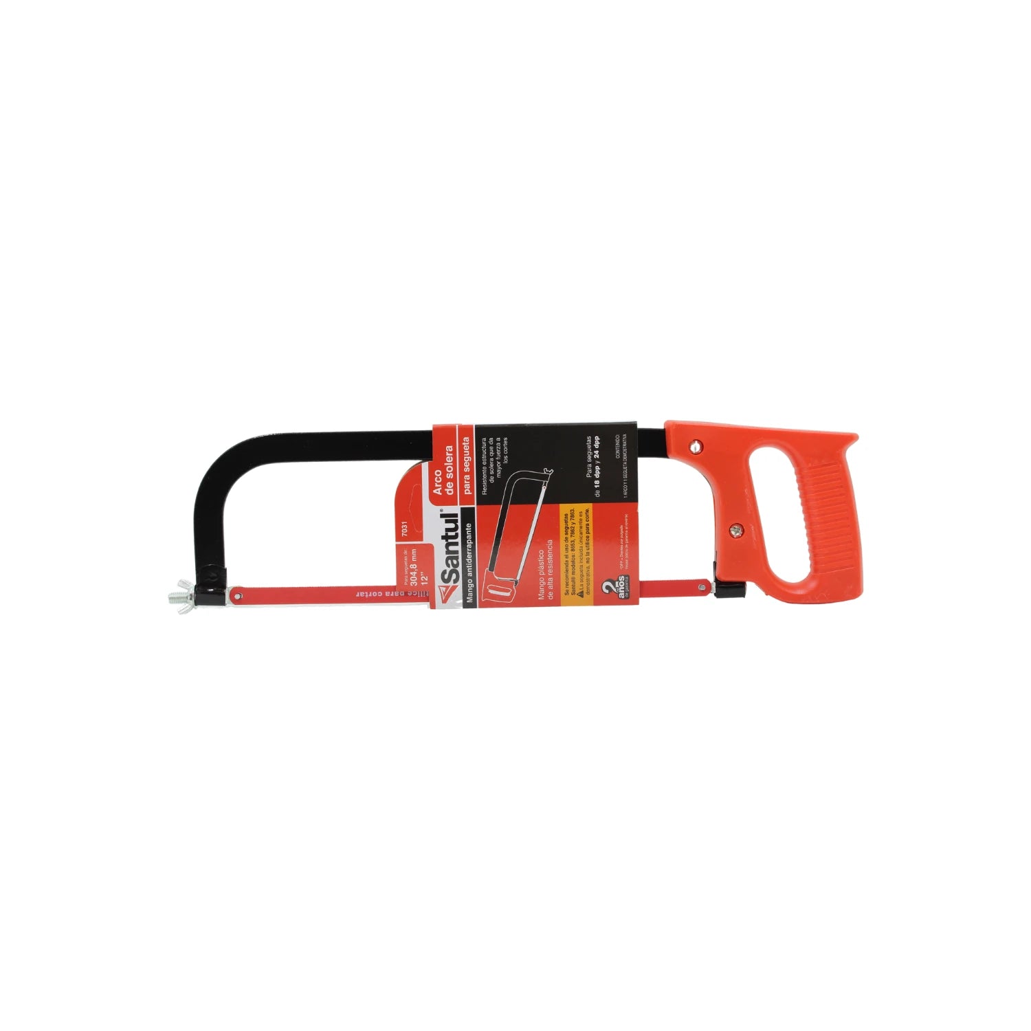 Arco de segueta Santul 12 pulgadas, mango plástico antideslizante naranja para cortar metal