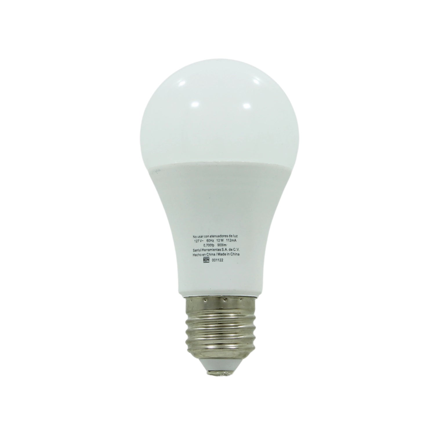 Foco LED 12W luz blanca 900 lúmenes, bombilla de ahorro de energía con base E27, no atenuable